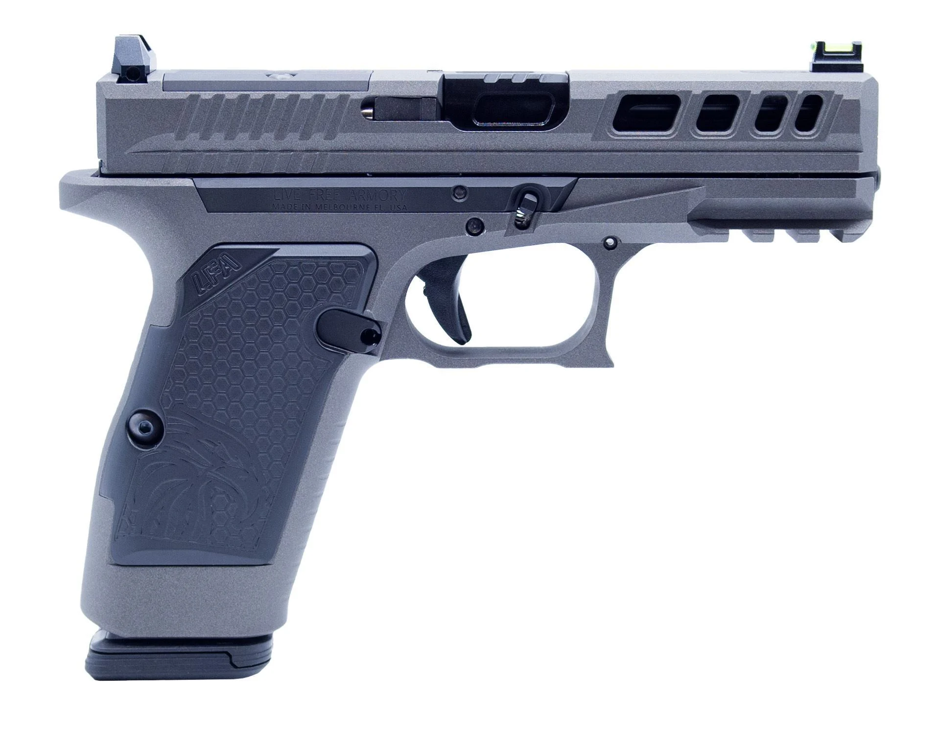 LFA LF AMPX Pistol G19X Frame 9mm 3.9 in. Barrel 17Rd Tungsten 1 LFA LF AMPX Pistol G19X Frame 9mm 3.9 in. Barrel 17Rd Tungsten