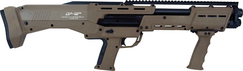 Standard Manufacturing DP-12 12 Gauge Double Barrel Pump Action Shotgun, 18 7/8" Barrels, 16 Rounds, FDE