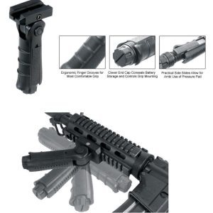 Leapers Ergonomic Ambidextrous 5-position Foldable Foregrip - Black