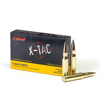 PMC X-tac Rifle Ammunition .308 Win (7.62x51) 147gr Fmj-bt 2800 Fps 20/ct