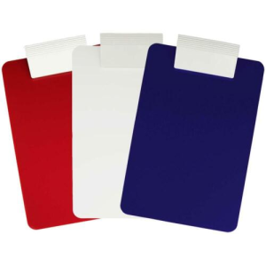 Antimicrobial Plastic Clipboard - Letter/A4 Size - Red/White/Blue 3-Pack