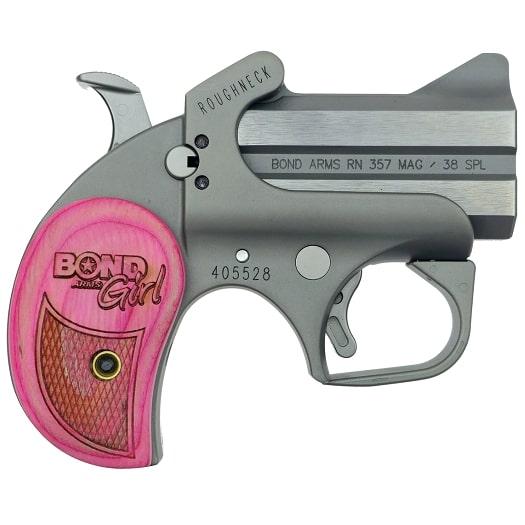 Bond Arms "Bond Arms Girl" Roughneck Handgun .357 Mag/.38 Spl 2rd Capacity 2.5'' Barrel Pink Bond Arms Girl Wood Grips