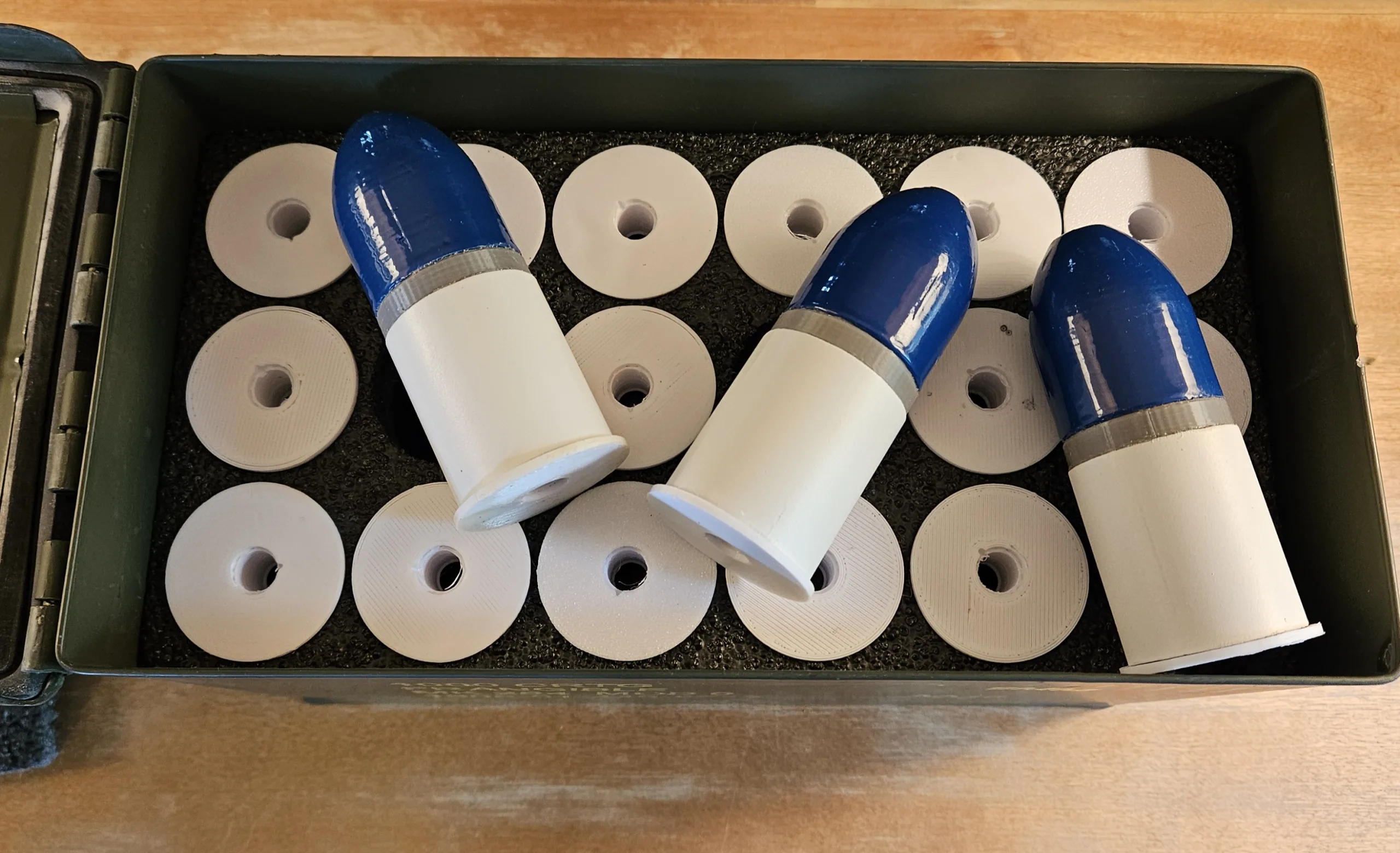 pathfinder- militaria-18-37mm M781 Chalk Round - Kit With USGI 50cal Ammo Can and Foam Insert