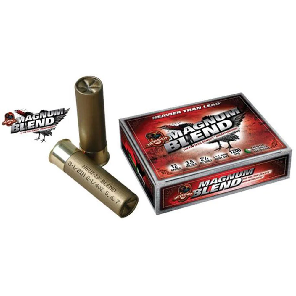 HEVI-SHOT Magnum Blend 12 Ga 3 1/2" 2 1/4 Oz #5/6/7 1200 Fps 5/ct
