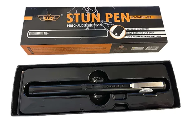 Defense Stun Pen w/ Clip - Black