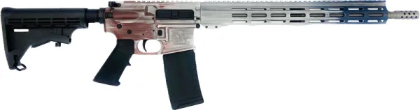 GLFA AR15 BATTLEWORN 223 WYLDE - 16" 1:8 S/S BBL FREEDOM RWB