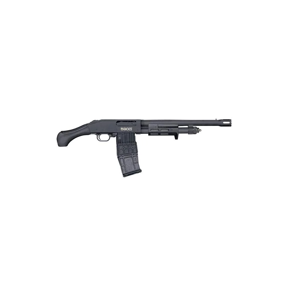 MOSSBERG 590m Shockwave Breacher Shotgun 12ga 2-3/4" Chamber 10rd Magazine(1) 14'' Breacher Barrel Birds Head Grip