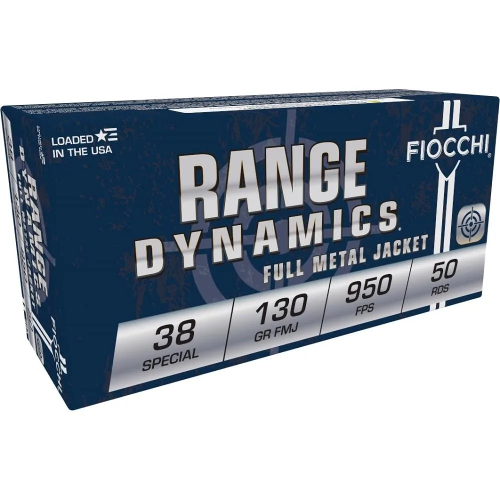 FIOCCHI Pistol Shooting Dynamics Handgun Ammunition .38 Spl 130 Gr Fmj 950 Fps 50/box
