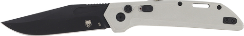 COBRATEC NAJA SIDE BUTTON AUTO - 3.5" D2 LUNAR GREY automatic EDC knife – available at Pathfinder Militaria
