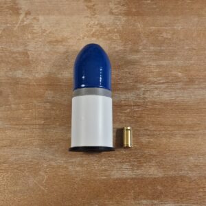 37mm M781 Chalk Round with carbon-filled multi-use base for reusable training