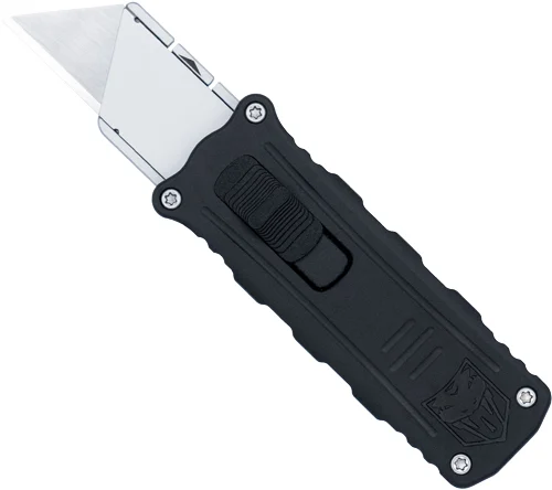 COBRATEC SIDE BUTTON OTF 1.75" - BLACK/SILVER UTILITY KNIFE 1 COBRATEC SIDE BUTTON OTF 1.75" - BLACK/SILVER UTILITY KNIFE