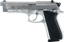 TAURUS 92 9MM 5" FS 17-SHOT - STAINLESS CHECKERED RUBBER 1 TAURUS 92 9MM 5" FS 17-SHOT - STAINLESS CHECKERED RUBBER