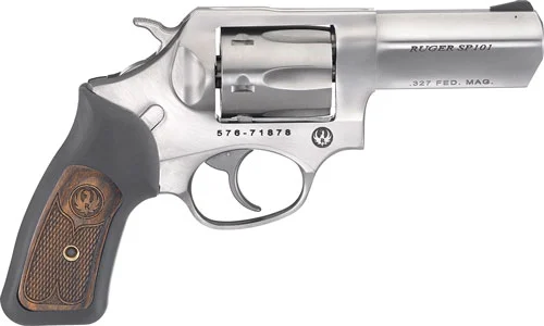 RUGER SP101 327 FED MAG 3" - FS STAINLESS RUBBER