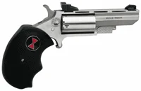NAA "BLACK WIDOW" MINI-REVOLVR - 22WMR 2" AS S/S BLACK RUBBER