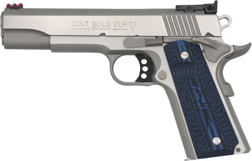 COLT GOLD CUP LITE 45ACP 5" - 8RD STAINLESS BLUE G10 GRIPS 1 COLT GOLD CUP LITE 45ACP 5" - 8RD STAINLESS BLUE G10 GRIPS