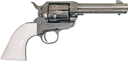 CIMARRON FRONTIER 45LC PW FS - 4.75" ENGRAVED NICKEL/IVORY