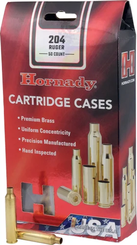 HORNADY UNPRIMED CASES - 204 RUGER 50 PACK 5PK/CS 1 HORNADY UNPRIMED CASES - 204 RUGER 50 PACK 5PK/CS
