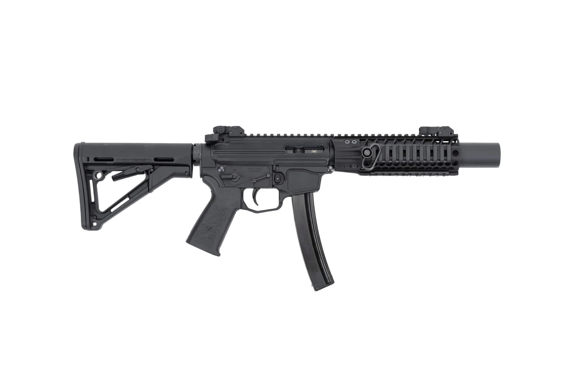 Spike’s Tactical Mini-Recluse 9mm Integrally Suppressed SBR 2 ide profile of Spike’s Tactical Mini-Recluse 9mm integrally suppressed SBR