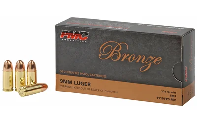 PMC BRNZ 9MM 124GR FMJ 50/1000 1 PMC BRNZ 9MM 124GR FMJ 50/1000