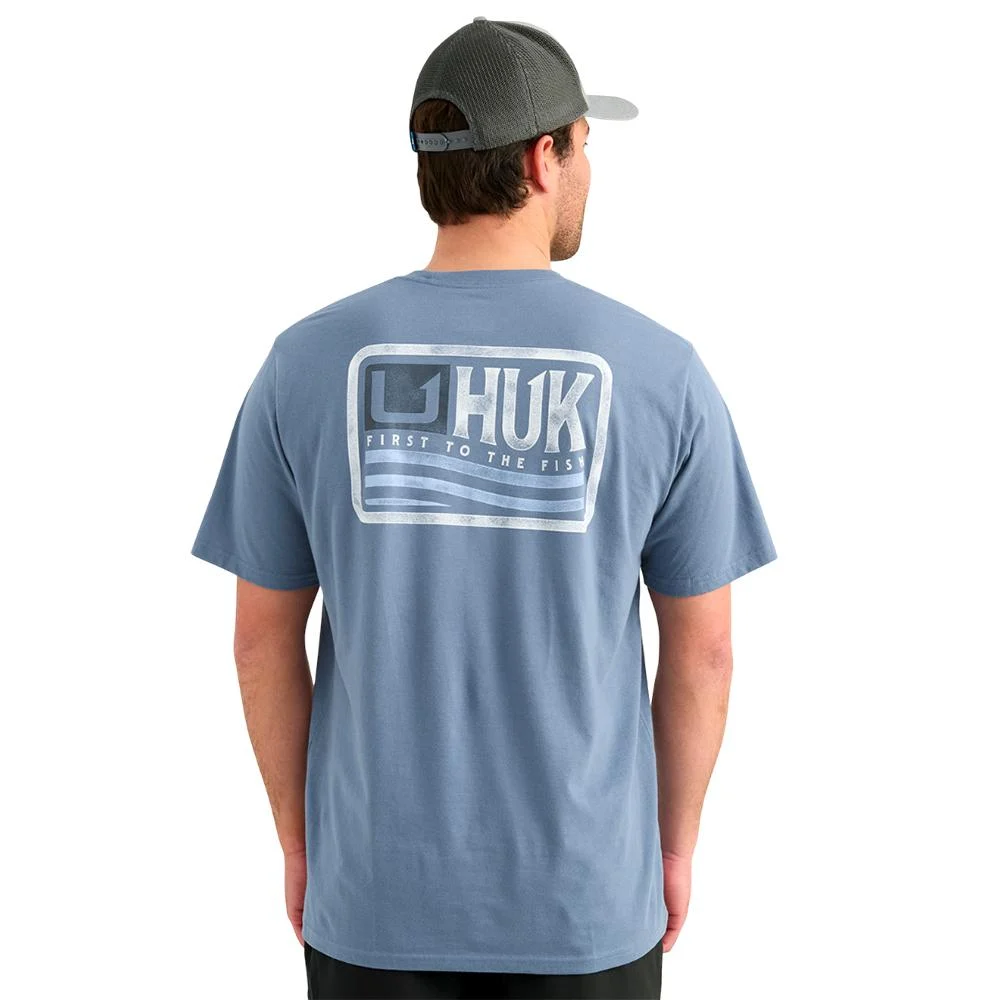 Huk Born Wave Short Sleeve Shirt Stormy Blue M 1 Huk Born Wave Short Sleeve Shirt Stormy Blue M