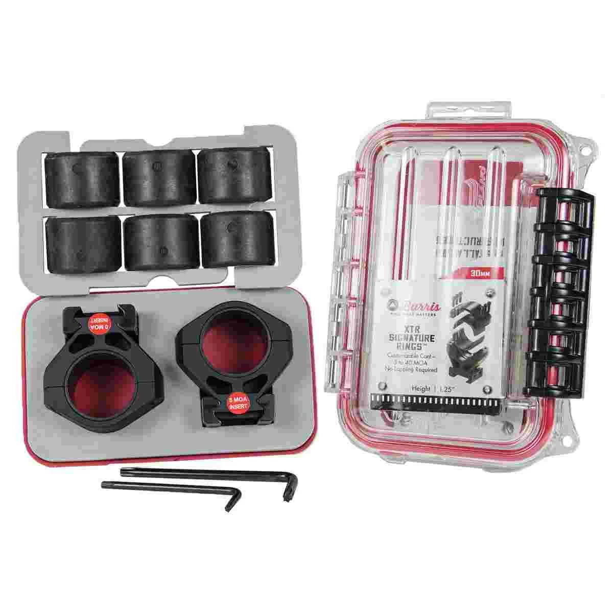Burris Steel XTR Signature Scope Ring Set with Pos-Align Offset Inserts 30mm 1.25" Height - Matte 1 Burris Steel XTR Signature Scope Ring Set with Pos-Align Offset Inserts 30mm 1.25" Height - Matte
