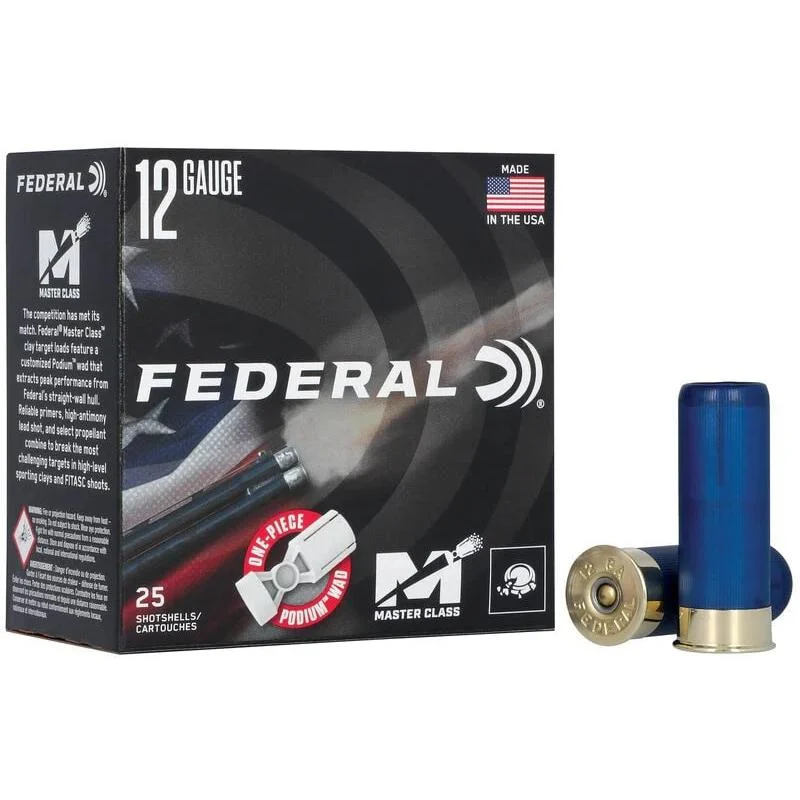 Federal Master Class Shotshells 12ga 2-3/4" 1oz 1300 fps #8 25/ct 1 Federal Master Class Shotshells 12ga 2-3/4" 1oz 1300 fps #8 25/ct