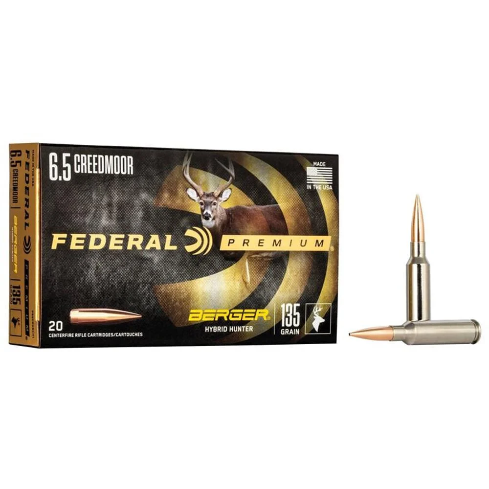 Federal Classic Hunter Berger Hybrid Rifle Ammunition 6.5 Creedmoor 135 gr BTHP 2775 fps 20/ct 1 Federal Classic Hunter Berger Hybrid Rifle Ammunition 6.5 Creedmoor 135 gr BTHP 2775 fps 20/ct