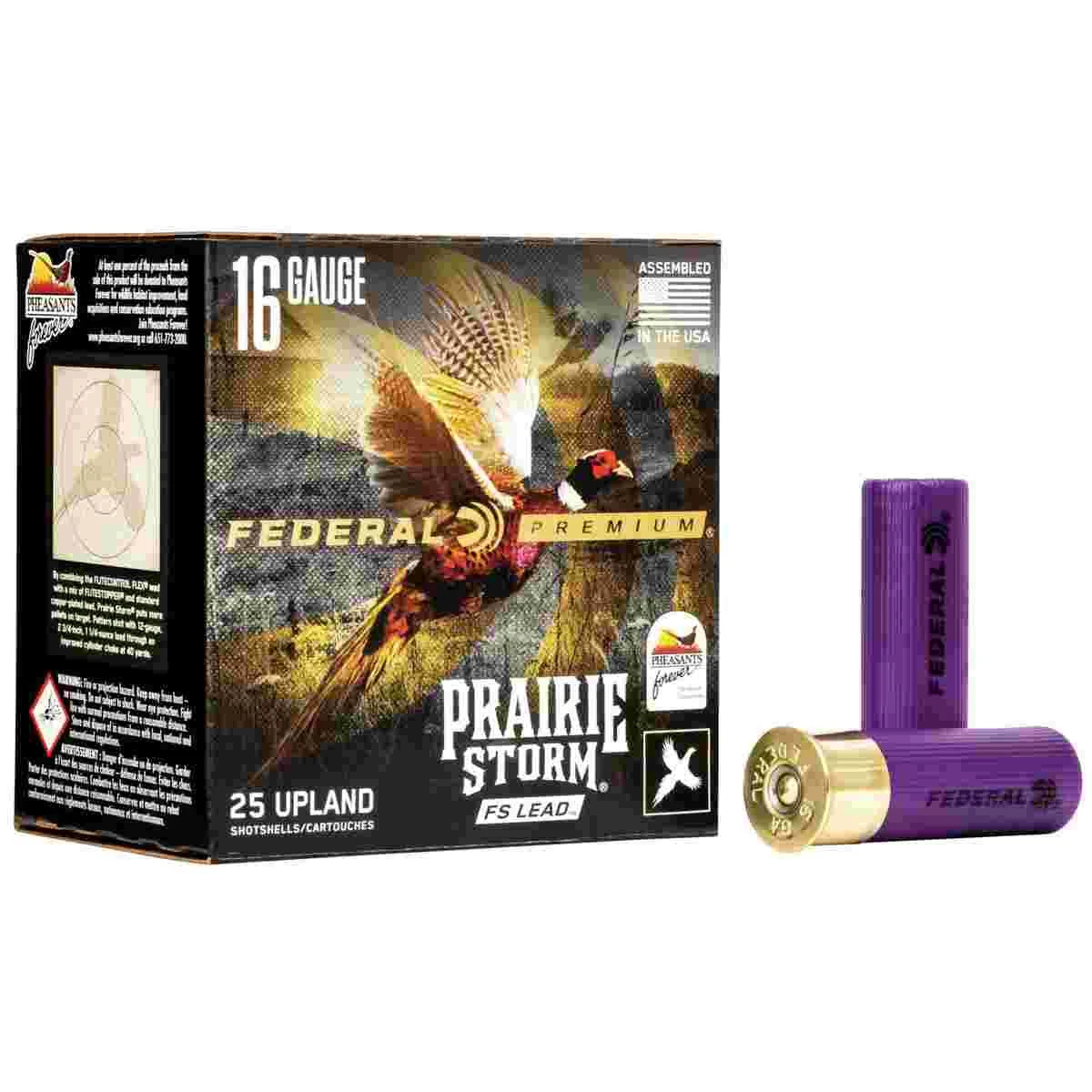 FEDERAL PREMIUM PRAIRIE STORM 16GA 2 3/4" 1-1/8OZ 6 SHOT FS LEAD AMMO 25RD 1 FEDERAL PREMIUM PRAIRIE STORM 16GA 2 3/4" 1-1/8OZ 6 SHOT FS LEAD AMMO 25RD