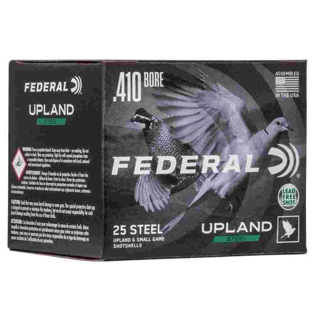 FEDERAL FIELD & RANGE STEEL 410GA 3" 3/8OZ 7.5 UPLAND STEEL AMMO 25RD 1 FEDERAL FIELD & RANGE STEEL 410GA 3" 3/8OZ 7.5 UPLAND STEEL AMMO 25RD