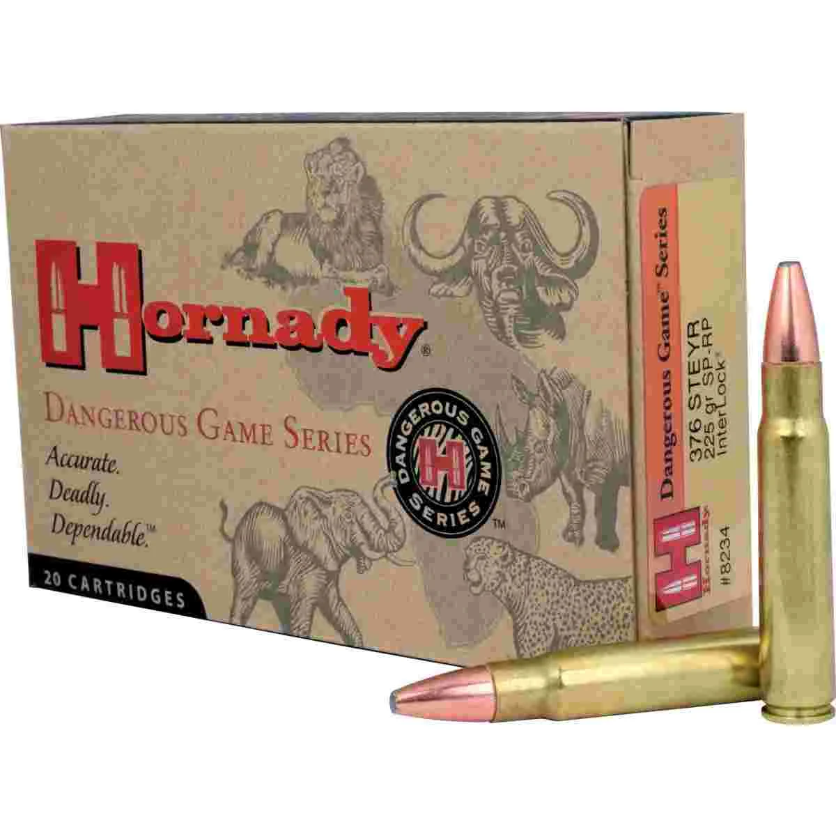 Hornady Dangerous Game Series Rifle Ammunition .376 Steyr 225 gr SP 2600 fps - 20/box 1 Hornady Dangerous Game Series Rifle Ammunition .376 Steyr 225 gr SP 2600 fps - 20/box