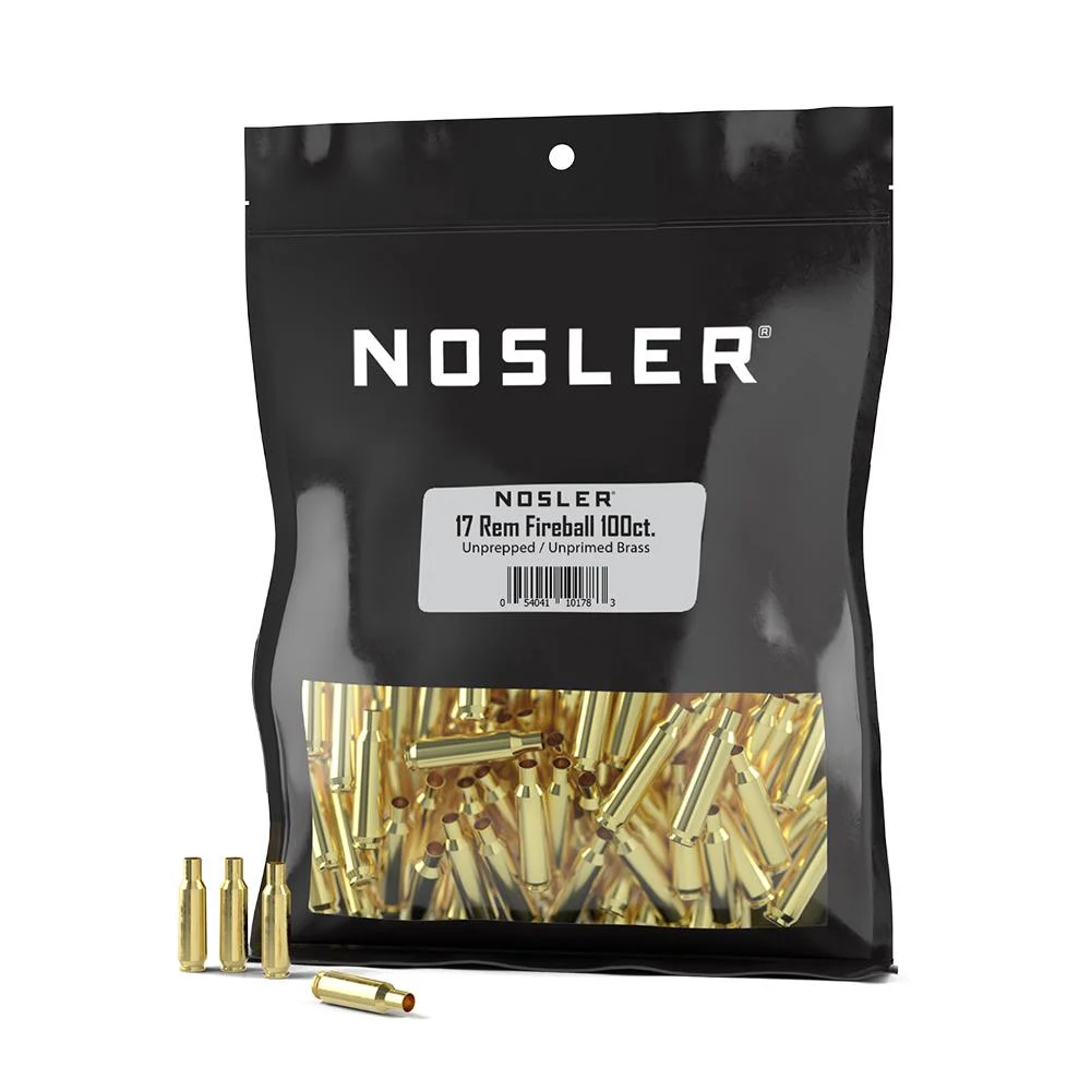 Nosler Unprimed Unprepped Brass Rifle Cartridge Cases .17 Rem Fireball NOS HS 100/ct (BULK) 1 Nosler Unprimed Unprepped Brass Rifle Cartridge Cases .17 Rem Fireball NOS HS 100/ct (BULK)