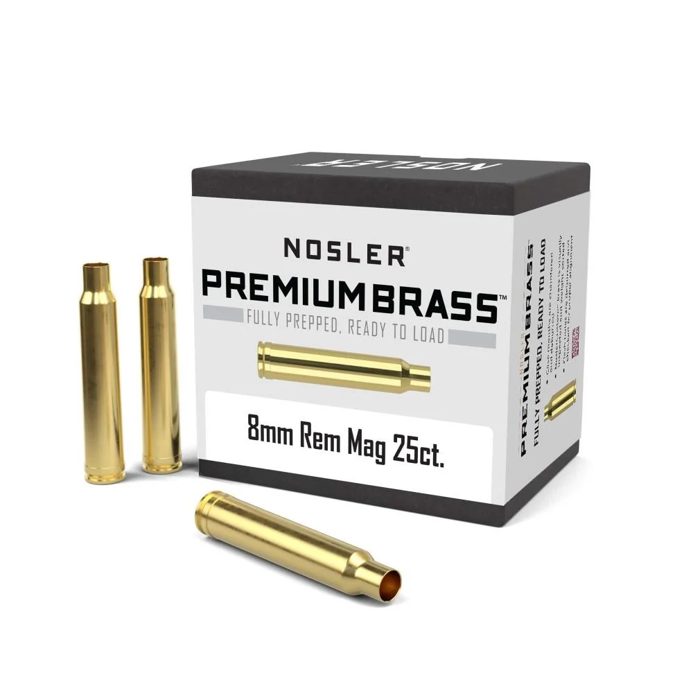 Nosler Unprimed Brass Rifle Cartridge Cases 8mm Rem Mag 25/ct 1 Nosler Unprimed Brass Rifle Cartridge Cases 8mm Rem Mag 25/ct