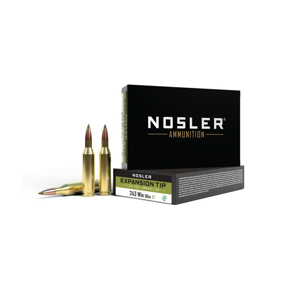Nosler ETA Rifle Ammunition .243 Win 90gr SP 3050 fps 20/ct 1 Nosler ETA Rifle Ammunition .243 Win 90gr SP 3050 fps 20/ct