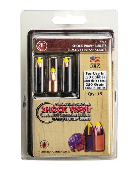 Thompson Center Shockwave Spire Point Polymer Tip Bullets .50 cal Sabot 200 gr 15/ct 1 Thompson Center Shockwave Spire Point Polymer Tip Bullets .50 cal Sabot 200 gr 15/ct