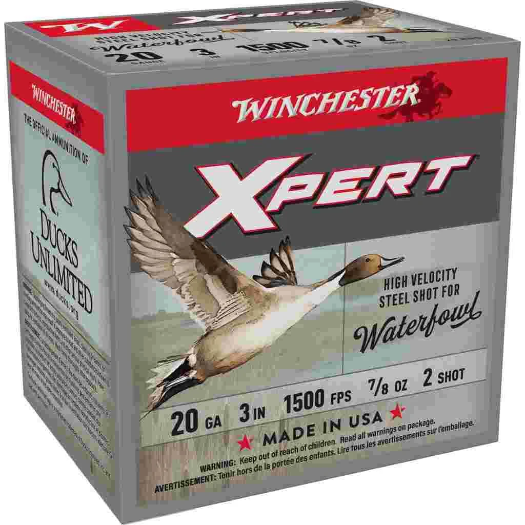Winchester Xpert High-Velocity Steel Shotshells 20 ga 3" 7/8 oz 1500 fps #2 25/ct 1 Winchester Xpert High-Velocity Steel Shotshells 20 ga 3" 7/8 oz 1500 fps #2 25/ct