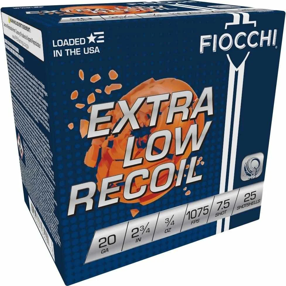 Fiocchi Low Recoil Lite Trainer 20 ga 2 3/4" 3/4 oz #7.5 - 25/ct 1 Fiocchi Low Recoil Lite Trainer 20 ga 2 3/4" 3/4 oz #7.5 - 25/ct