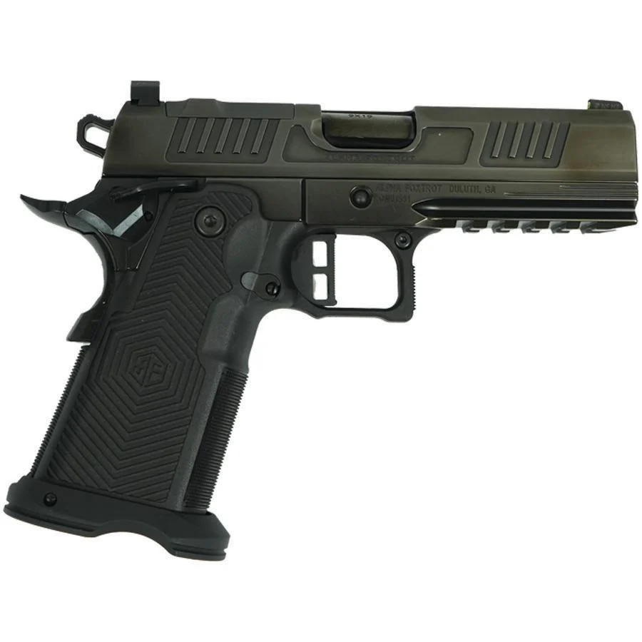 Alpha Foxtrot AF1911 Romulus Polish DLC Finished Handgun 9mm Luger 17 & 20rd Magazines 4.25" Bull Barrel RMSc Cut