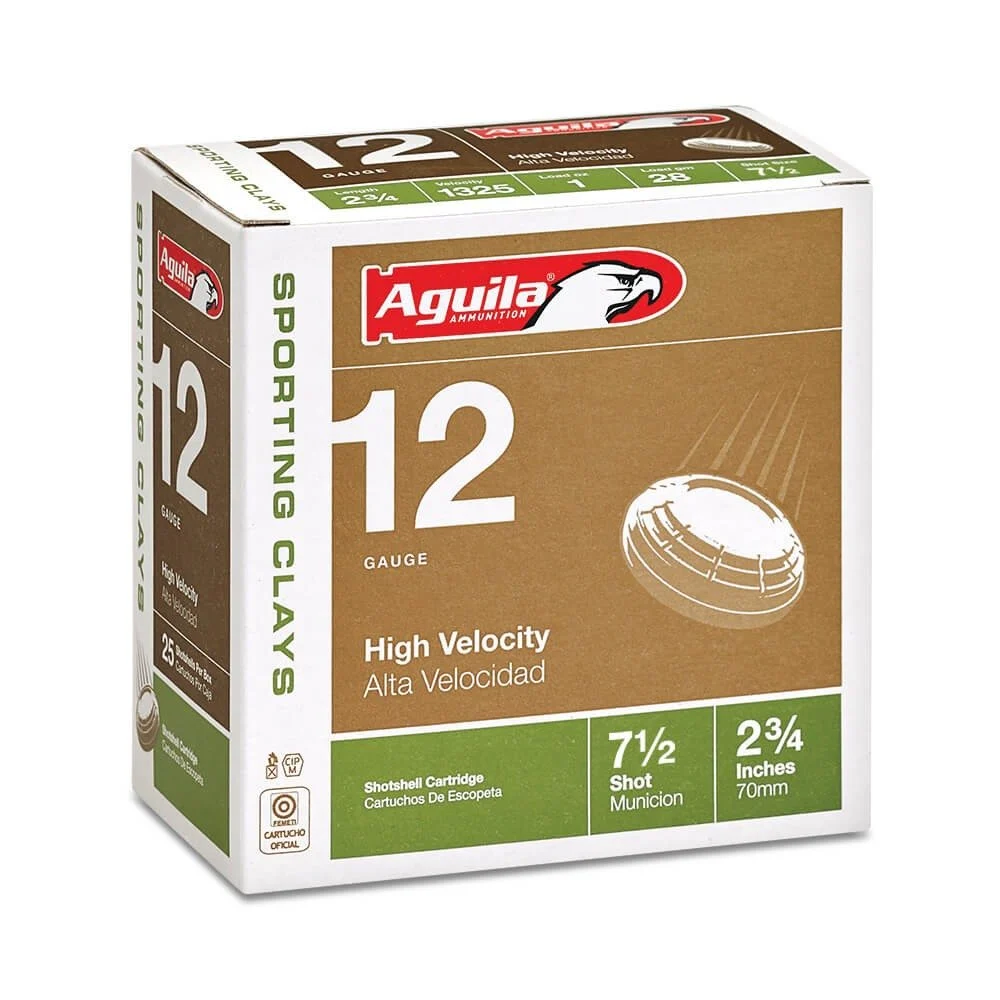 Aguila Ammunition Sporting 12ga Birdshot 2.75 inch Shotgun Shells - #7.5 Shot | 1oz | 1325 fps | 25rd Box 1 Aguila Ammunition Sporting 12ga Birdshot 2.75 inch Shotgun Shells - #7.5 Shot | 1oz | 1325 fps | 25rd Box