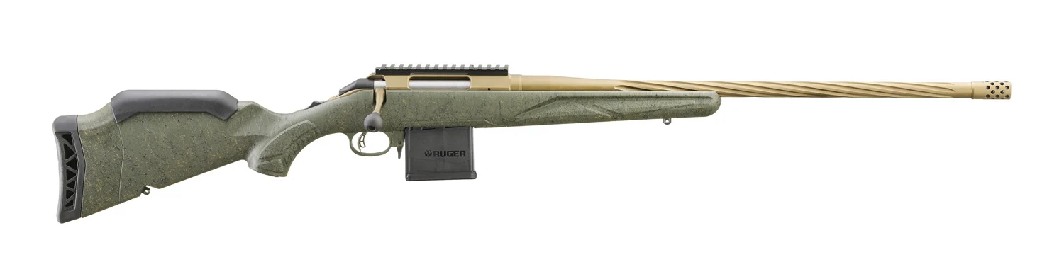 RUGER AMERICAN G2 PRED RFL 6.5CM 22" T.B. SPIRAL BBL, GRN SPLTR,BRNT BRNZ 3RD